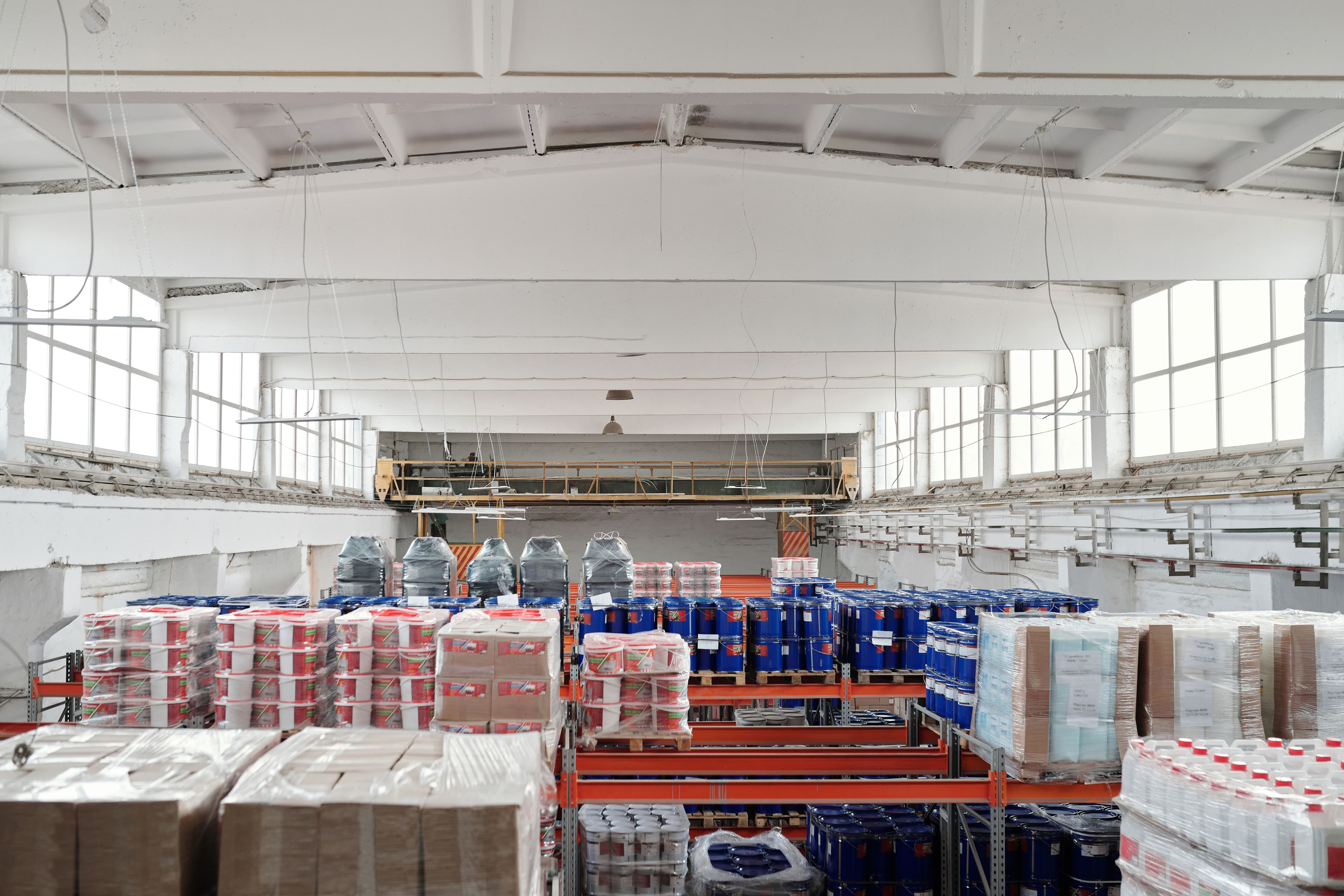 Placeholder - warehouse stacked with finished goods